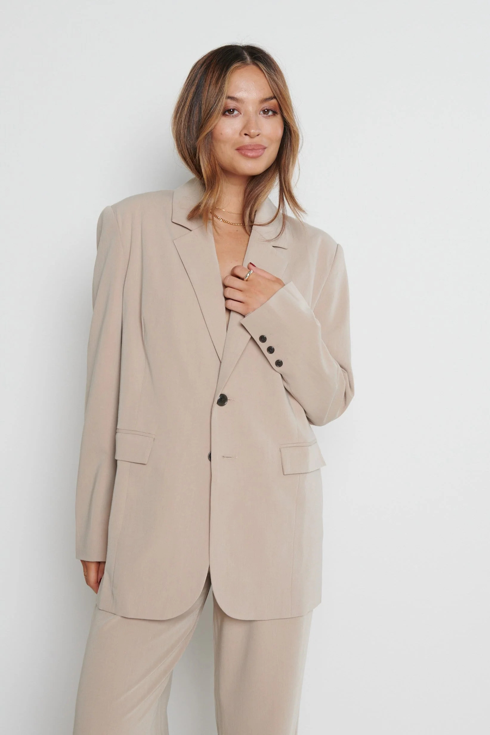 Dylan Dad Blazer - Beige | Pretty Lavish (UK)