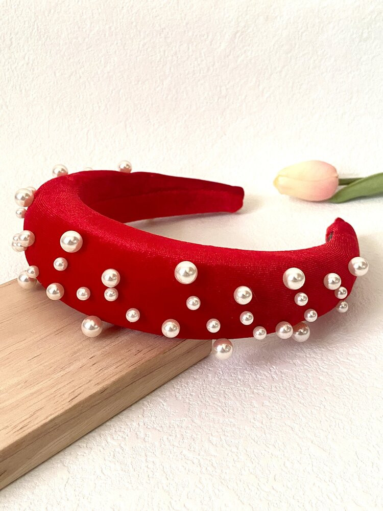 Faux Pearl Decor Wide Headband | SHEIN