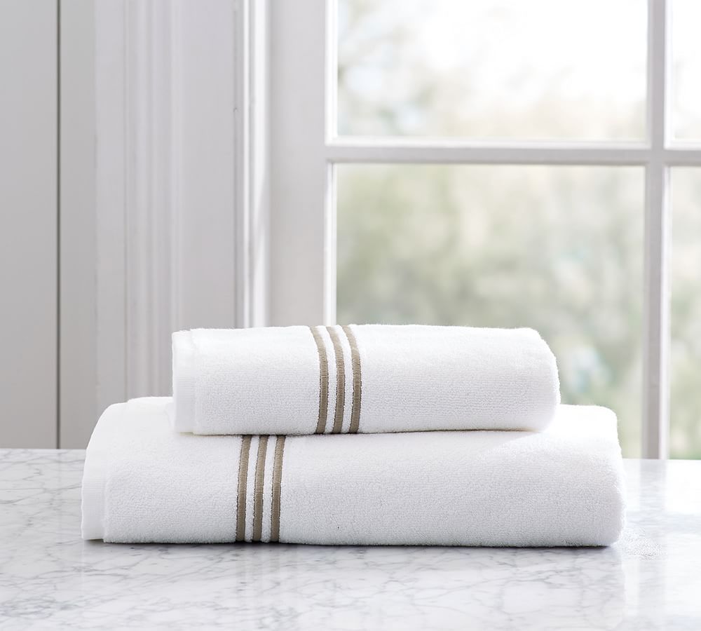 Grand Organic Cotton Embroidered Towels | Pottery Barn (US)
