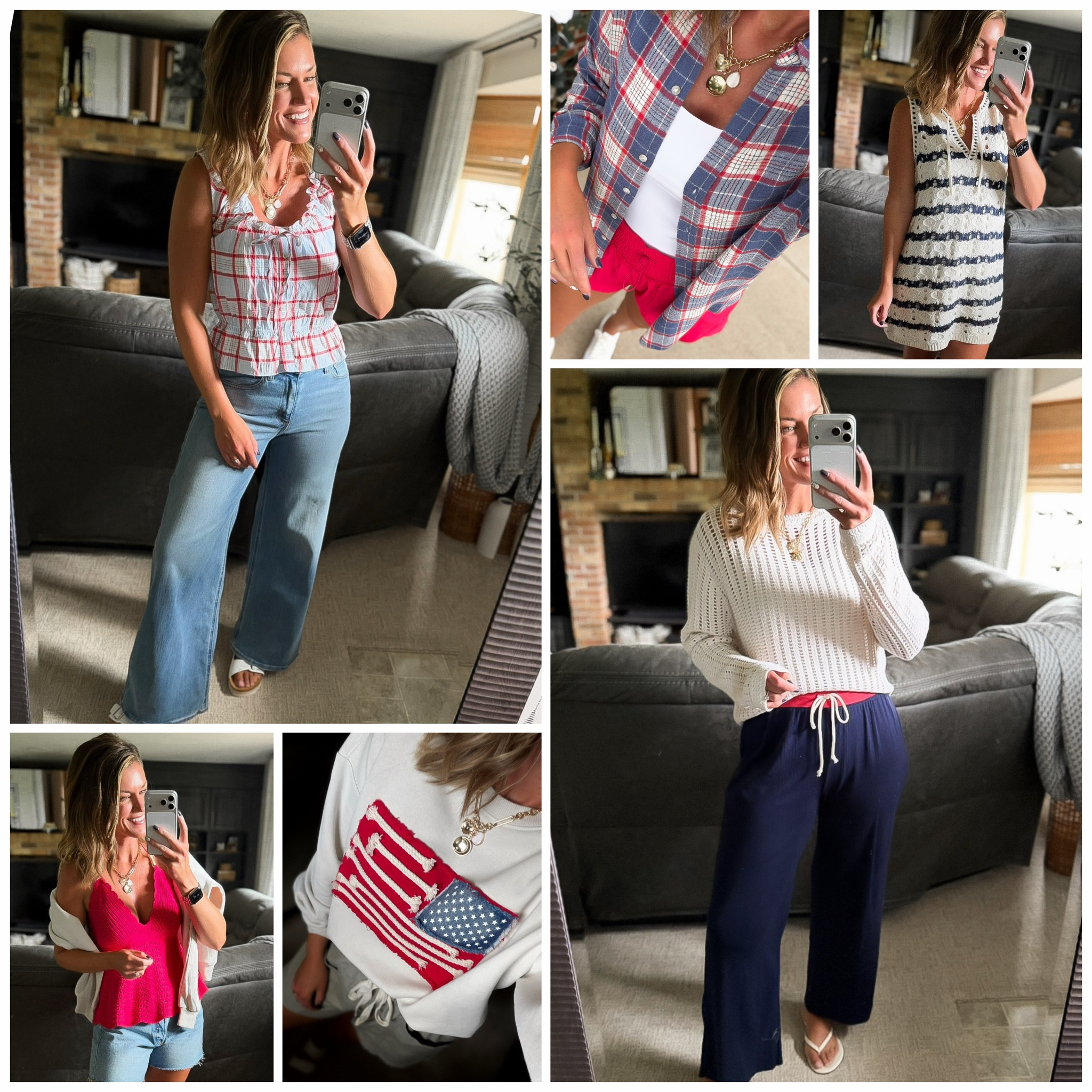 #targettuesday 🎯 Target new arrivals 
Jeans and denim shorts / 8 
Plaid top/ small
Pants and shorts/ medium
Dress/ small
Halter/ medium
Sweatshirt/ small 
Button down/ small 
Crochet top/ small 


#LTKSeasonal #LTKOver40