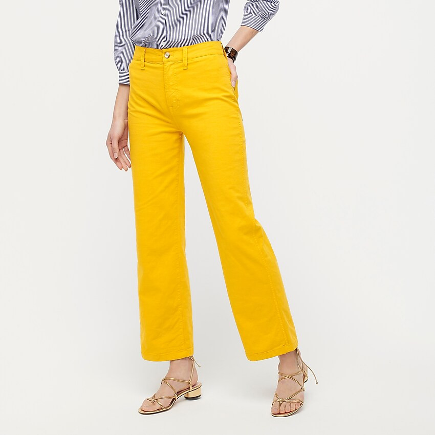 Slim wide-leg pant in washed canvas | J. Crew US