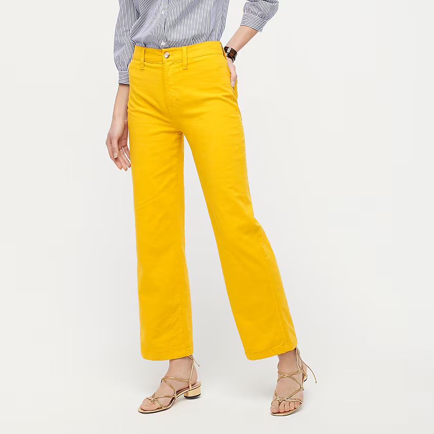 Slim wide-leg pant in washed canvas | J.Crew US