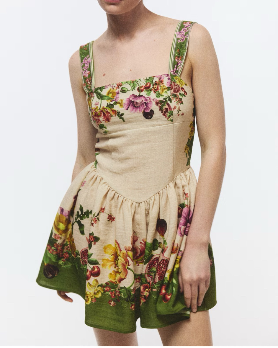 Botanical fruit and floral print mini dress

#LTKSeasonal