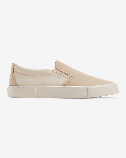 Two-Tone Canvas Slip-On Sneakers | Express