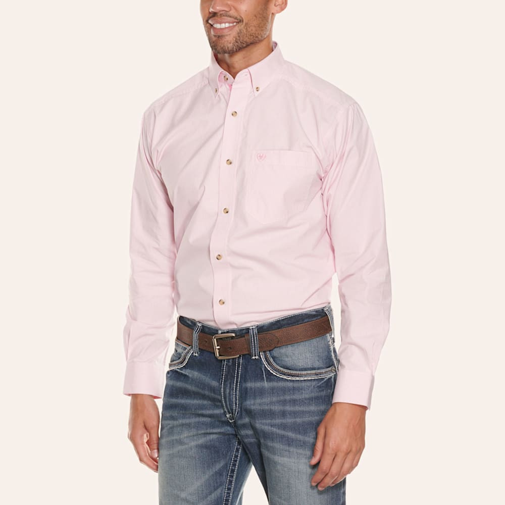 Ariat Pro Series Men's Pink Mini Stripes Western Shirt | Cavender's
