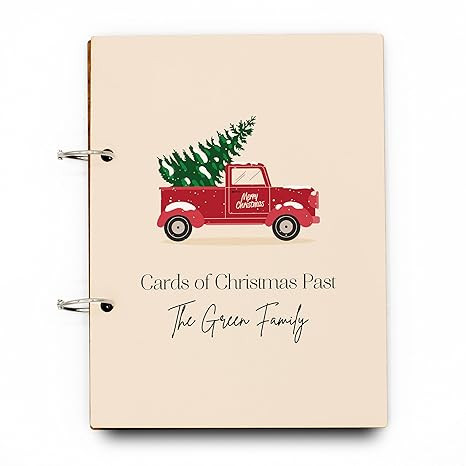 MYETCHEY Personalized Wood Holiday Card Organizer, Christmas Greeting Card Holder, Cards of Chris... | Amazon (US)