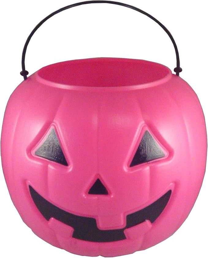 Halloween Pumpkin Jack O Lantern Candy Bucket (Pink) | Amazon (US)