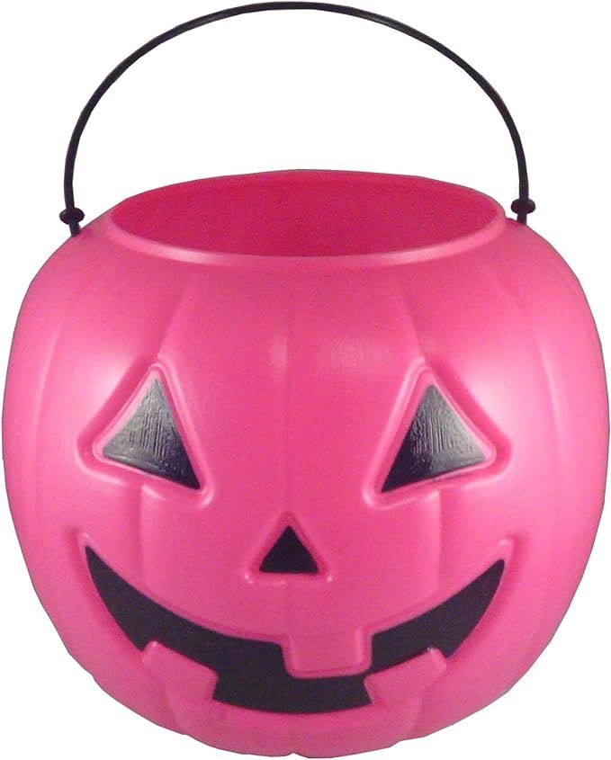 Halloween Pumpkin Jack O Lantern Candy Bucket (Pink) | Amazon (US)