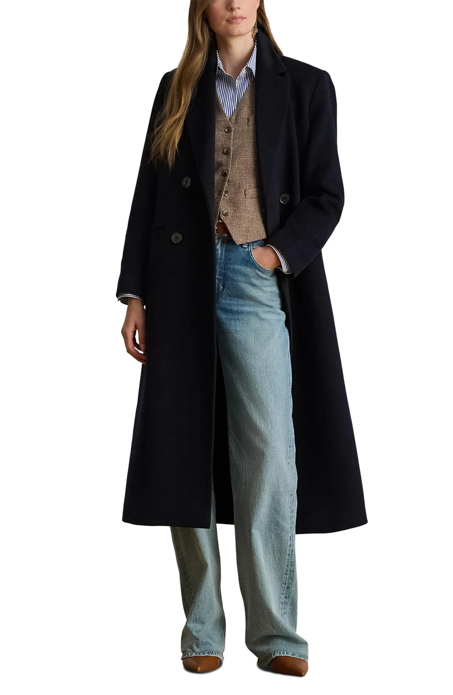 Double Breasted Wool Blend Reefer Coat | Nordstrom