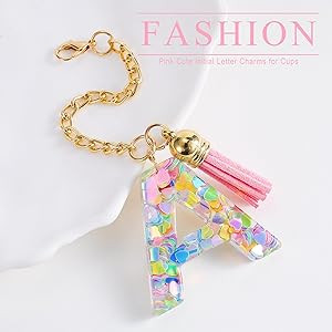 Letter Charm Accessories for Stanley Cup 1 PCS Cute Initial Keychain Handle Charm for Stanley Tum... | Amazon (US)