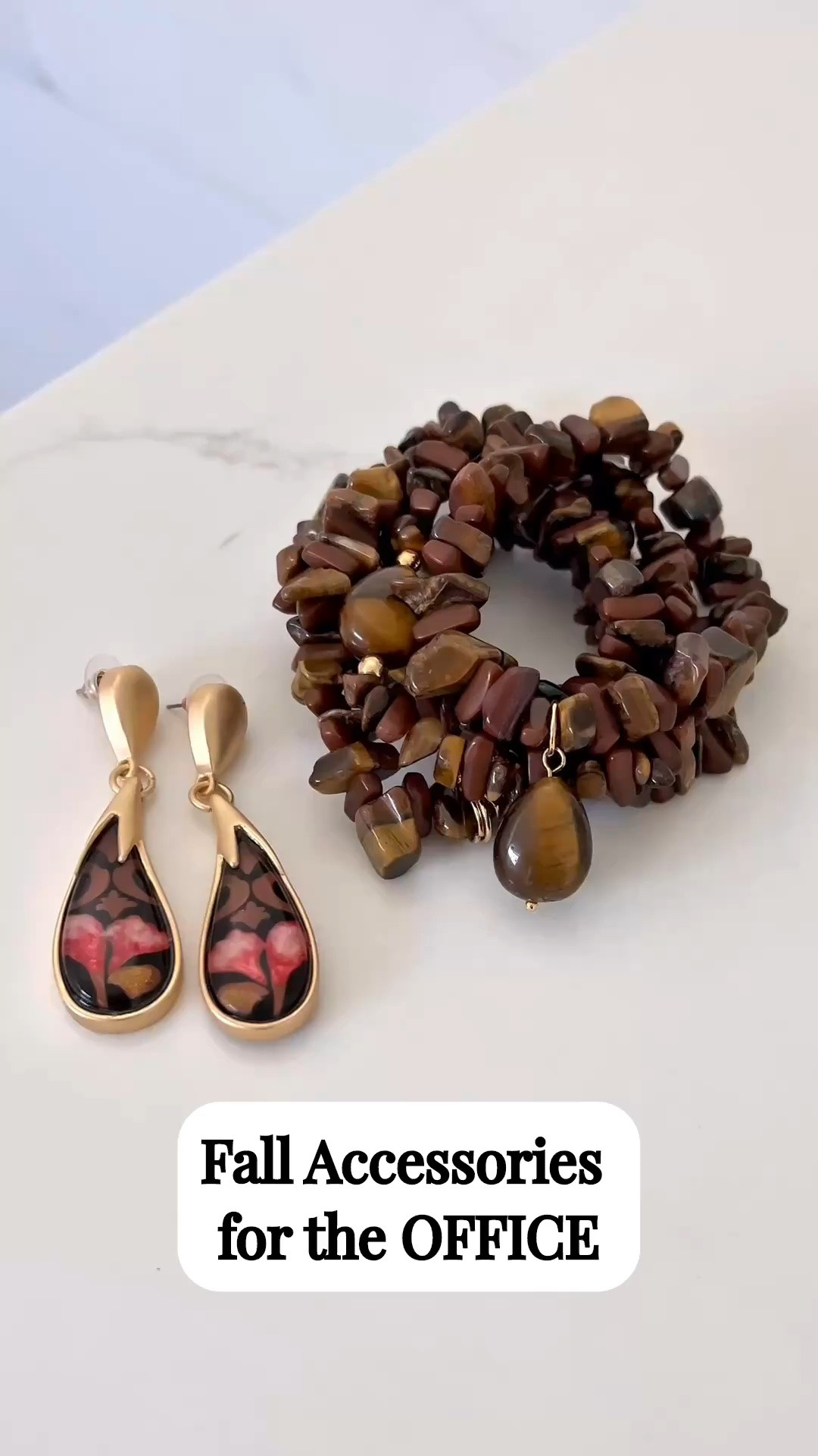 🍁FALL ACCESSORIES FOR THE OFFICE: #ad Loving these pieces from @soft_surroundings #softsurroundings

🍁The mabel bracelet set features five stretchy strands of genuine Tiger’s Eye. Beautiful natural stones for layered styling.

🍁Don’t forget my stella scroll earrings. Lightweight, 2.5 inch resin drop earrings designed in a baroque scroll print.

🍁Lastly, the Antelope Amelia Textured Sandal is a must! So comfortable and they support your feet. I own these in gold and wear them all the time. They are worth every penny. 
They are textured for a softly shimmering effect. This black leather sandal is so chic. Its unique architectural heel gives it a modern look. Love the leather lining and rubber sole too.

🍁Loving these colors for fall!

👉🏼Follow my shop @jtstjtst11 on the @shop.LTK app to shop this post and get my exclusive app-only content!

#liketkit 
@shop.ltk

@Soft Surroundings 

#LTKSeasonal #LTKOver40 #LTKSaleAlert #LTKTravel #LTKgrwm #LTKootd #LTKMidsize #LTKWorkwear #LTKvlog