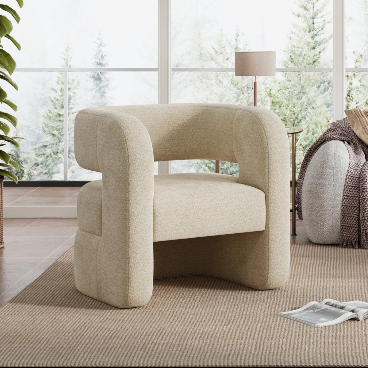 Sinel Full Assembled Upholstered Accent Chair For Living Room | Wayfair North America