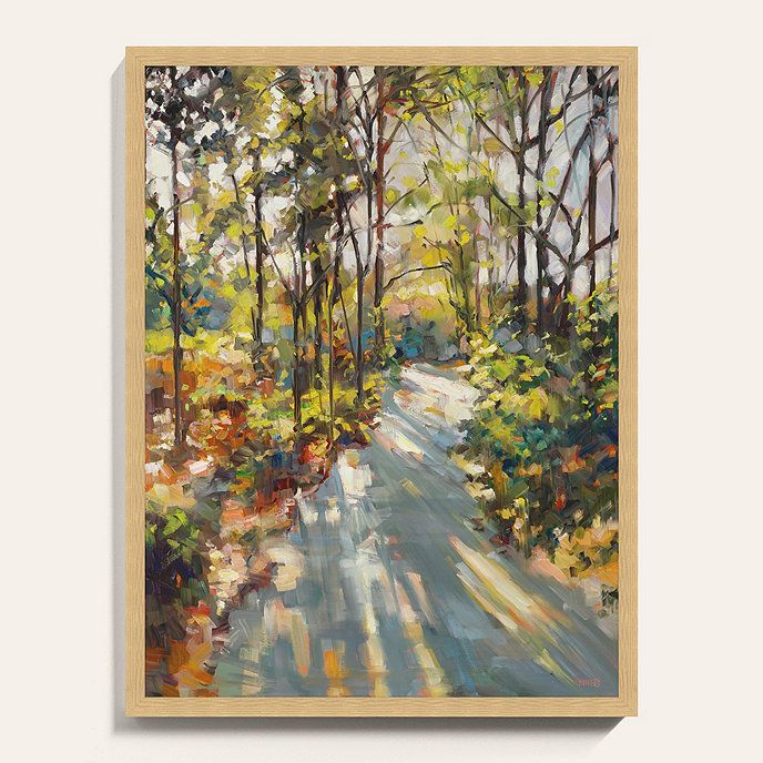 A Sunlit Stroll Framed Canvas Wall Art Landscape Giclee Print | Ballard Designs, Inc.