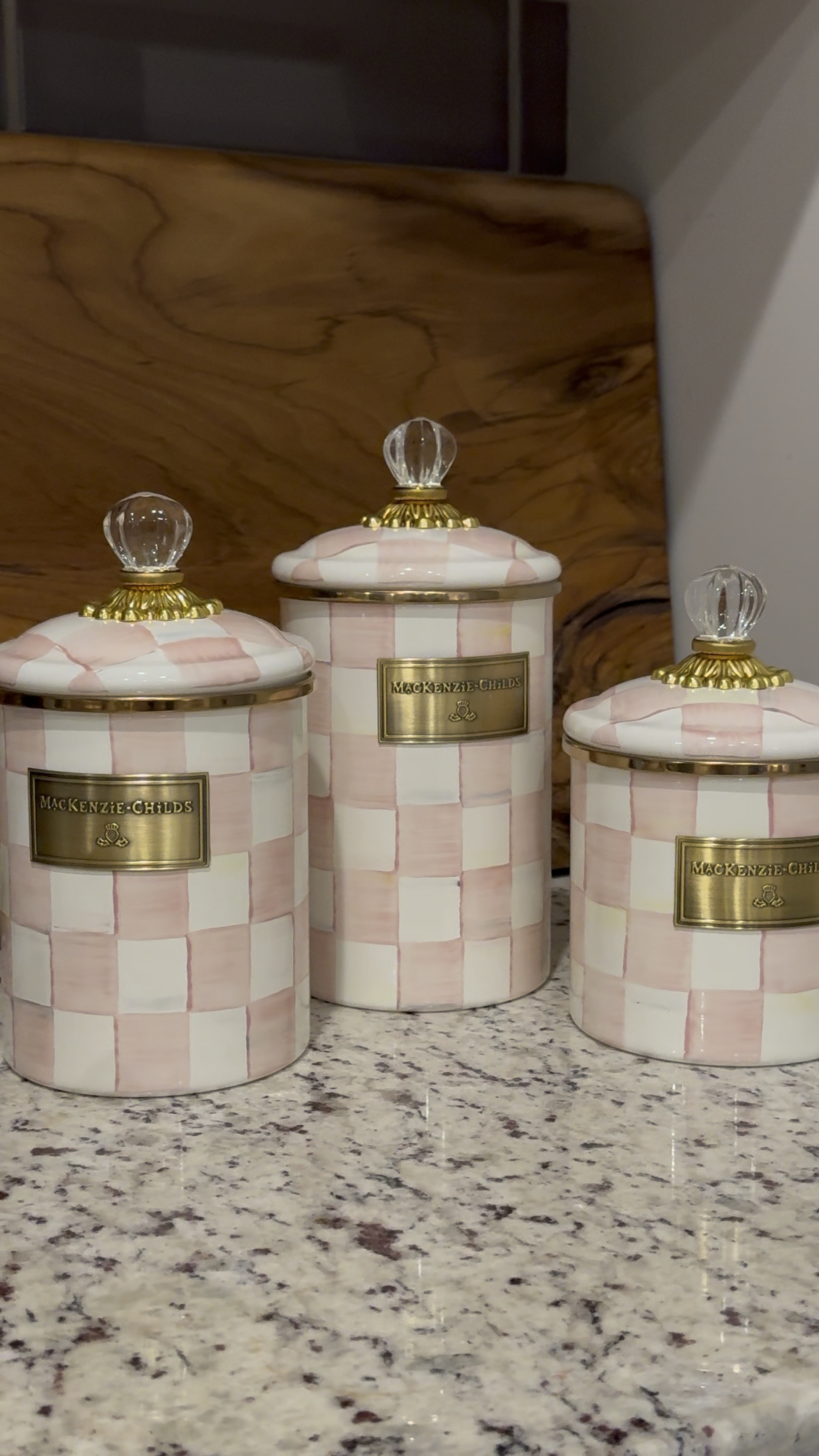 Canisters to give your kitchen some color!! This is the vibe for spring and I love love these!! They make me so happy every time I see them! The color is 💯 and the gold touches are gorgeous 

Canisters, kitchen decor, checkered, gold, diamond, storage, love, aesthetic, cozy, demure, love, pink and white, must have, bday gift, vday gift

#LTKMostLoved #LTKHome #LTKWatchNow