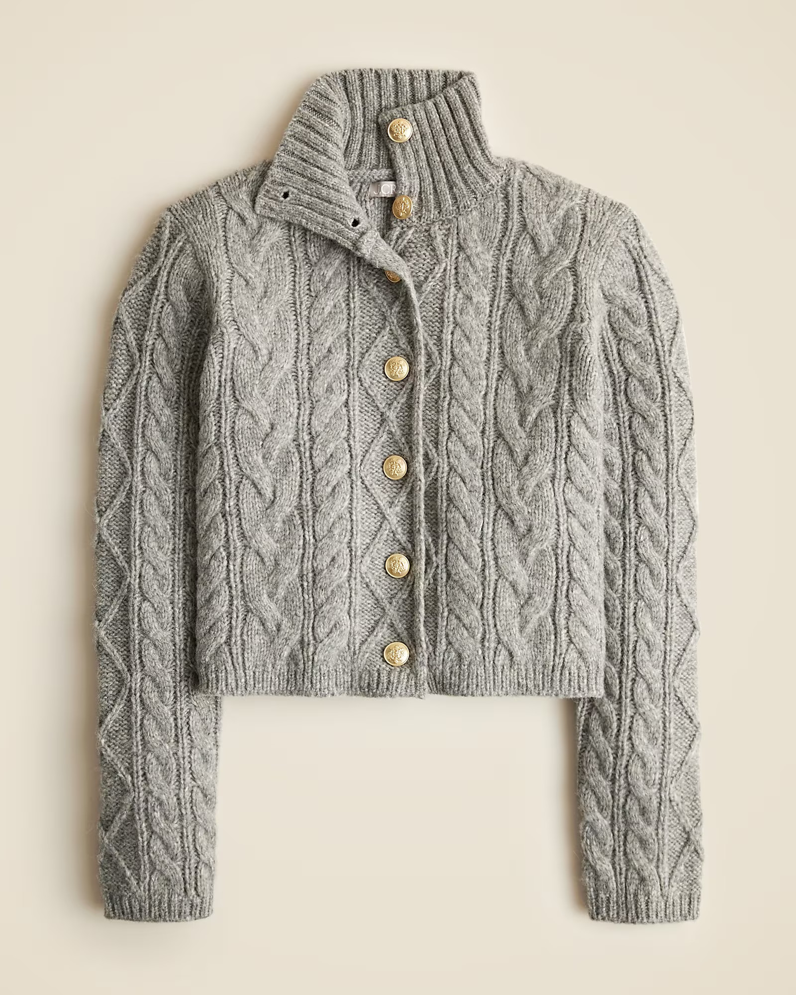 Cable-knit turtleneck cardigan sweater | J. Crew US