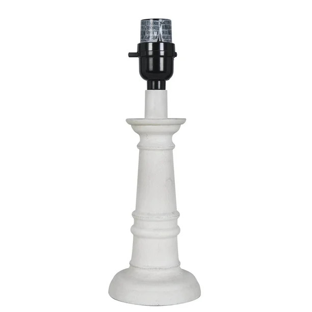 Mainstays Pillar Faux Wood Accent Lamp Base, White - Walmart.com | Walmart (US)