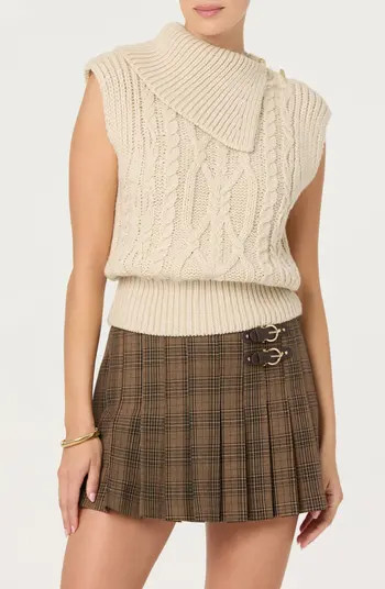 ASTR the Label Kristin Cable Stitch Sleeveless Sweater | Nordstrom | Nordstrom