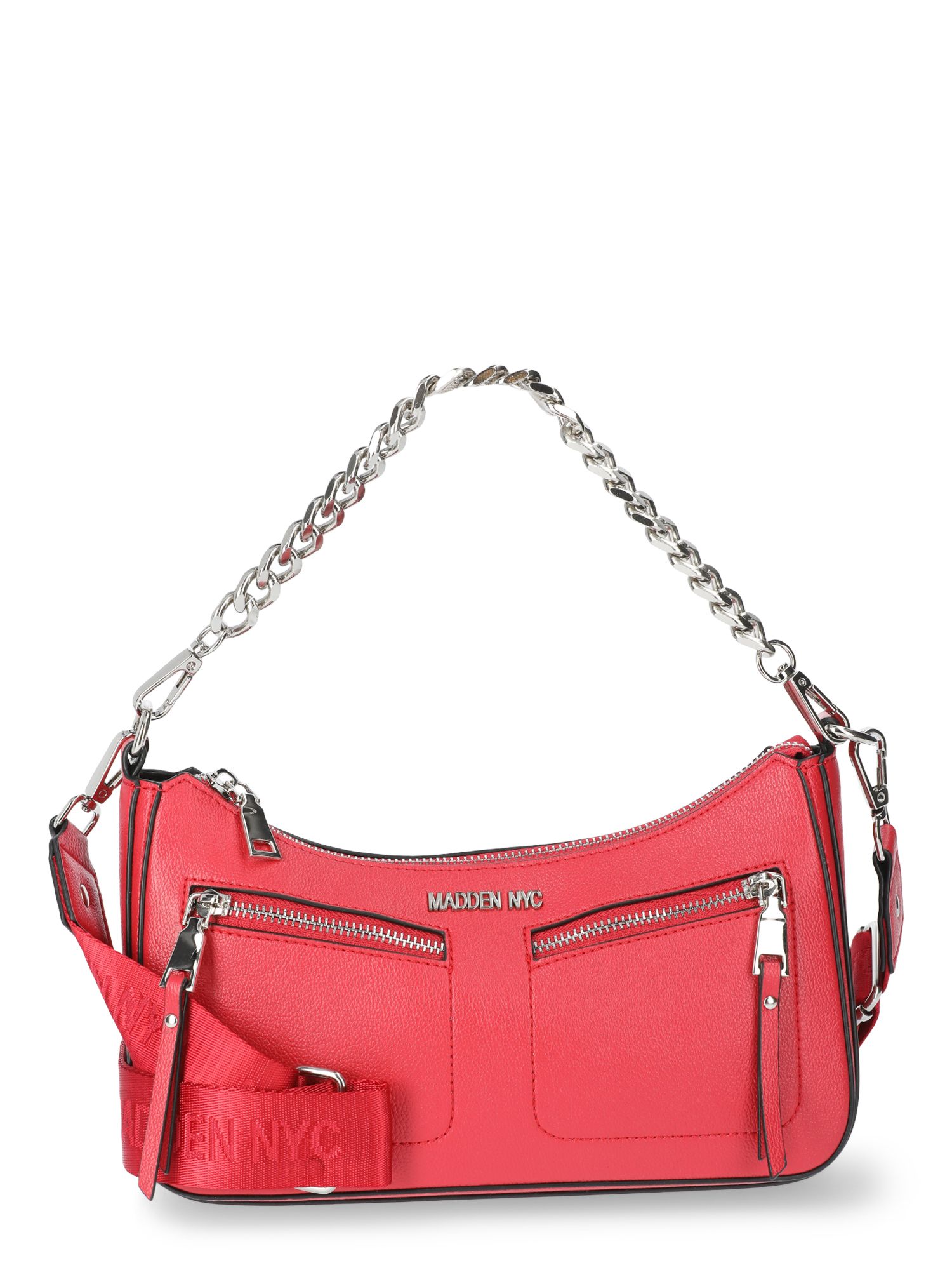 Madden NYC Women's Double Front Pocket Crossbody, Red - Walmart.com | Walmart (US)