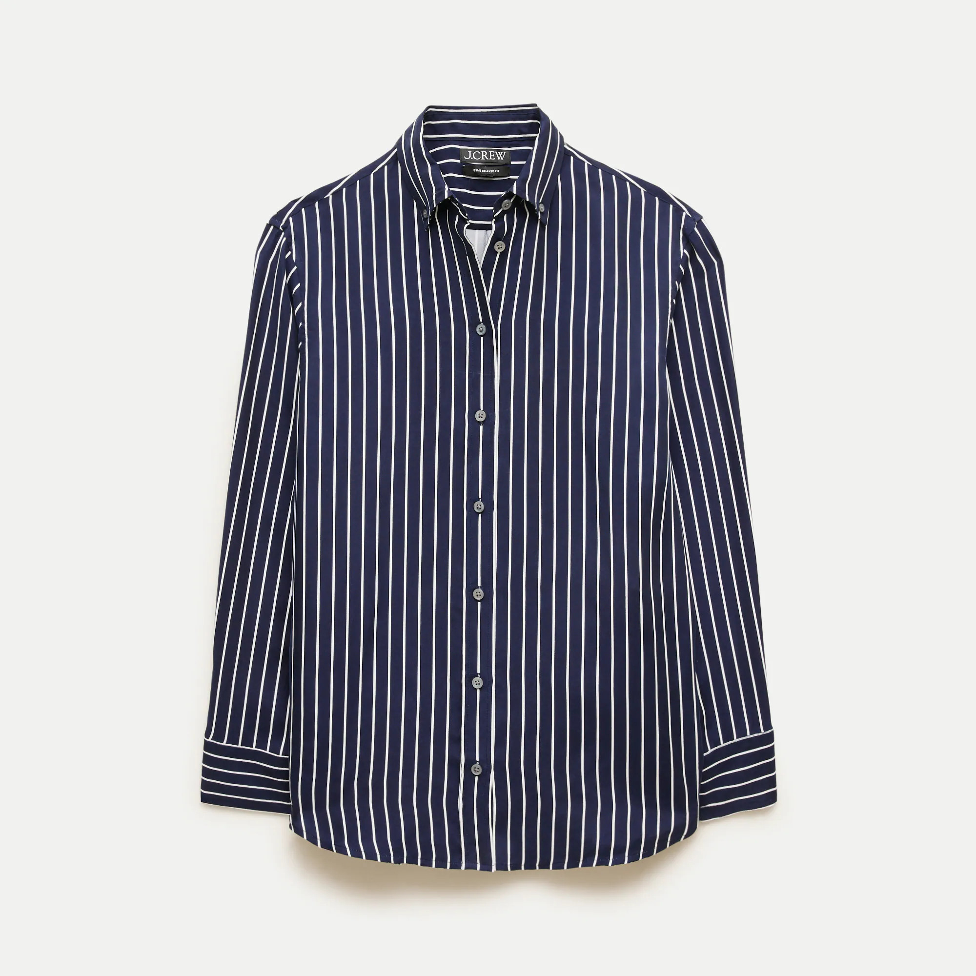 Esme button-up shirt in striped cupro blend | J. Crew US