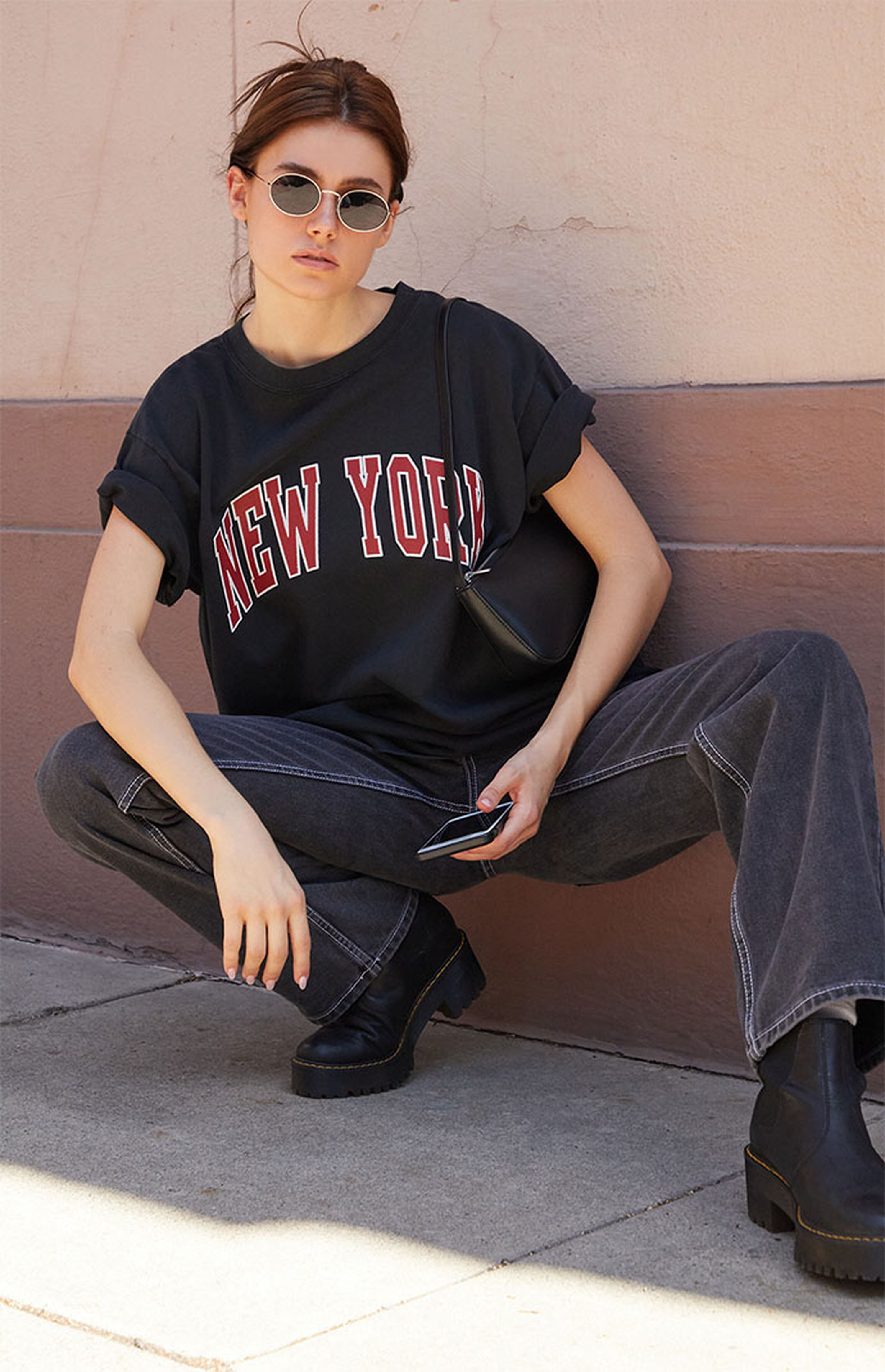 John Galt Black New York T-Shirt | PacSun | PacSun
