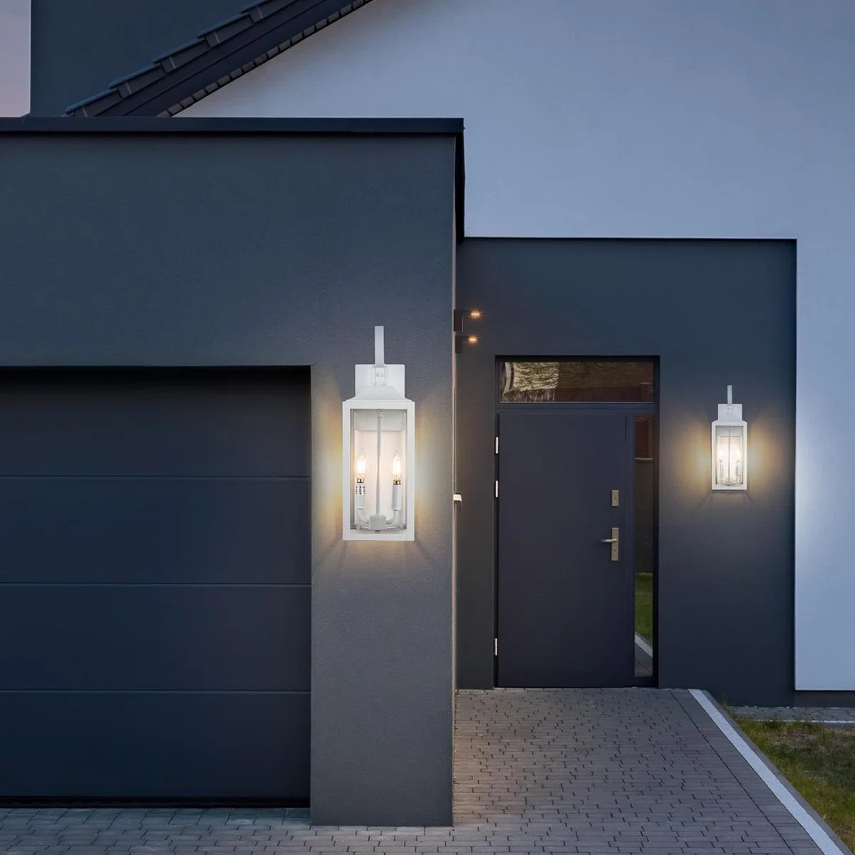 19" Outdoor Wall Lantern 2-Light, Large Outside Modern Wall Sconce Light Fixture, Industrial Porc... | Wayfair North America