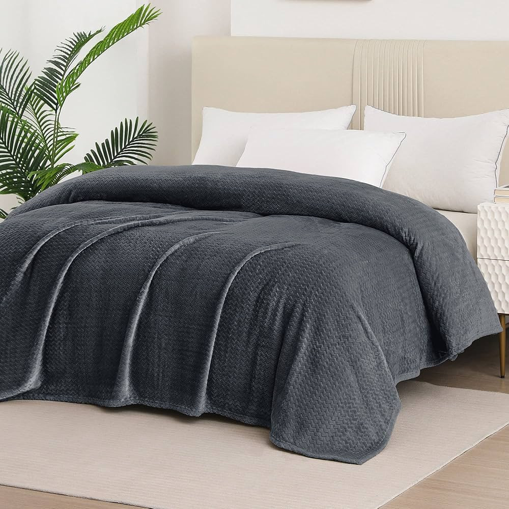Whale Flotilla Ultra Breathable Jacquard Lightweight Fleece King Size Bed Blanket(90x104 Inch) wi... | Amazon (US)
