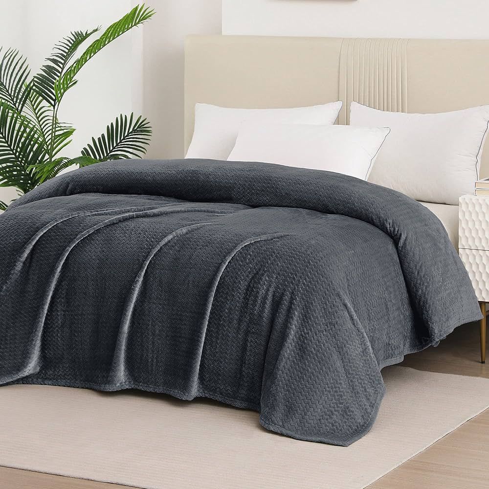 Whale Flotilla Ultra Breathable Jacquard Lightweight Fleece King Size Bed Blanket(90x104 Inch) wi... | Amazon (US)