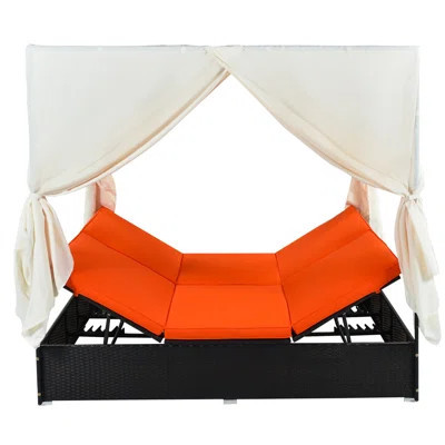 Adjustable Outdoor Patio Wicker Sunbed Daybed With Weather-Resistant Cushions And Elegant Design, Perfect For Relaxation And Entertaining. | Wayfair North America