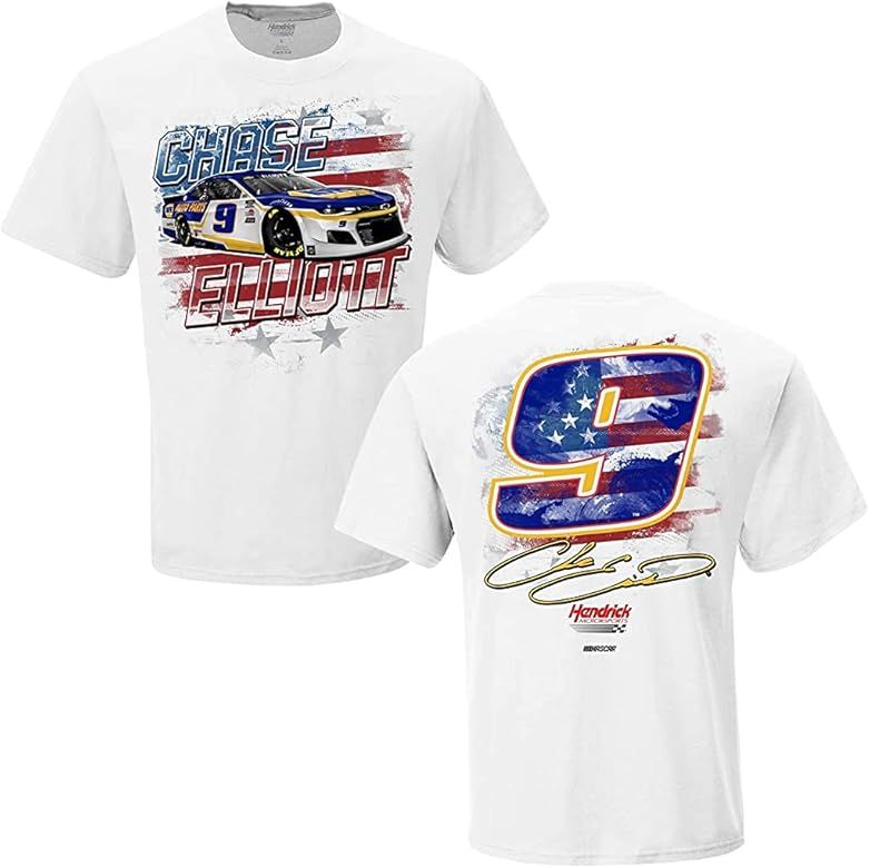 Checkered Flag Chase Elliott 2021 NAPA Old Glory T-Shirt White | Amazon (US)