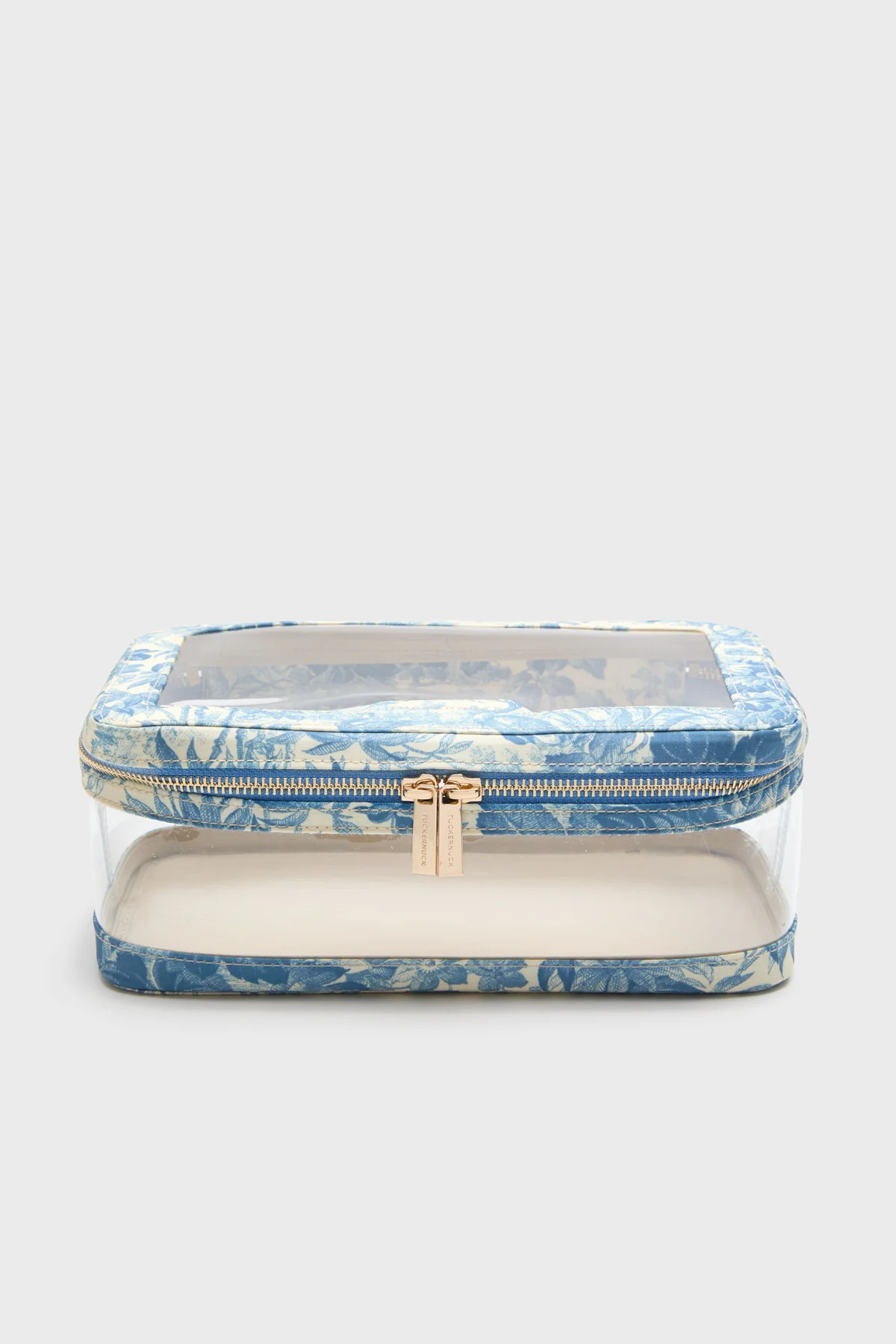 Misty Blue Toile PVC Large Vanity Case | Tuckernuck (US)