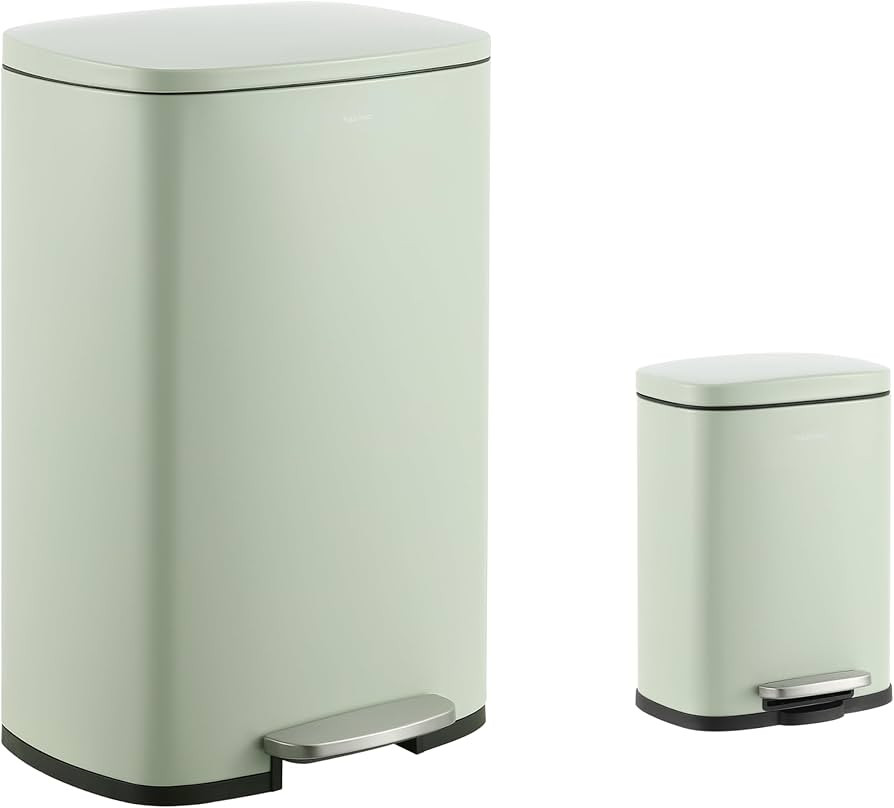 happimess HPM1006E Connor Rectangular 13-Gallon Trash Can with Soft-Close Lid and Free Mini Trash... | Amazon (US)