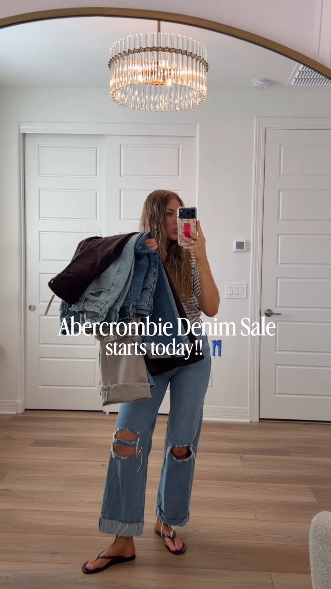 Abercrombie denim sale! Use code DENIMAF for extra 15% off! I’m wearing a 26 in the curve love style in all the jeans! @abercrombie