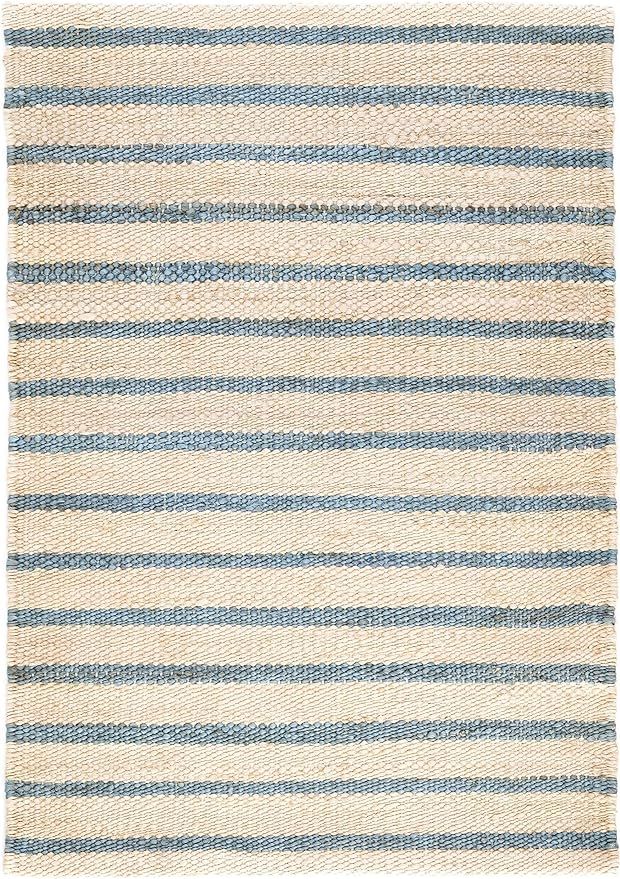 Dash and Albert Moana Stripe Handwoven Jute Rug, Runner-2.5 X 8 Feet, Blue/Neutral Stripe Pattern | Amazon (US)