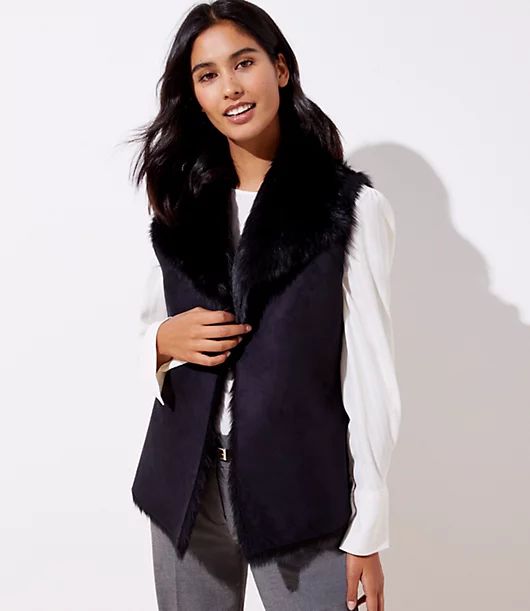 Reversible Faux Shearling Vest | LOFT | LOFT