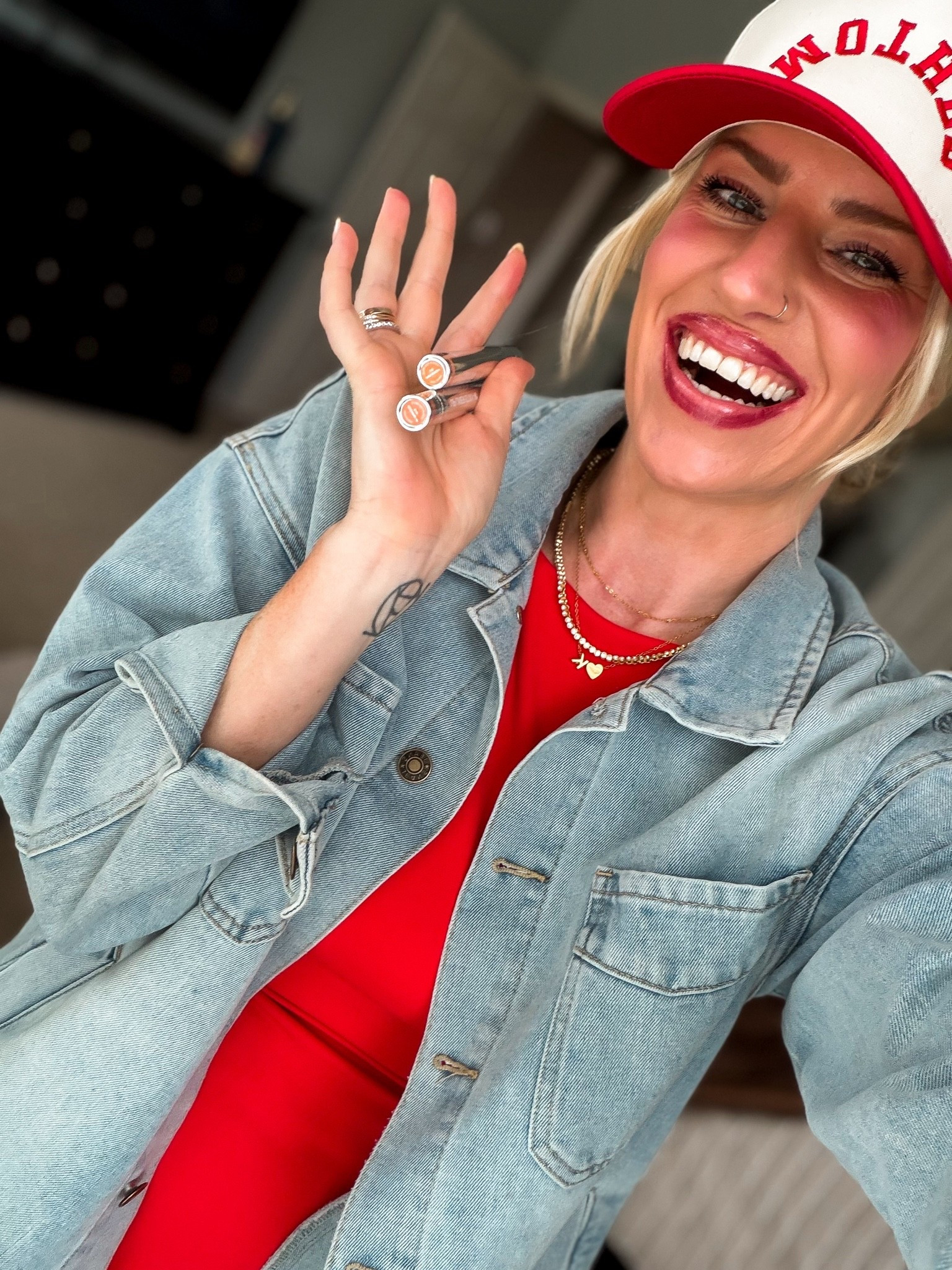 Viral lip stain/liner 
Line lips, leave on for 10-20 minutes and it will last up to 8 hours through eating and drinking 
Comes in several colors and on sale only $11 
Layered with elf “pink quartz”

#LTKSaleAlert #LTKOver40 #LTKBeauty