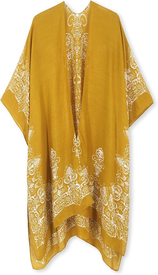 Moss Rose Women's Beach Cover up Swimsuit Kimono with Bohemian Floral Print, Loose Casual Resort ... | Amazon (US)