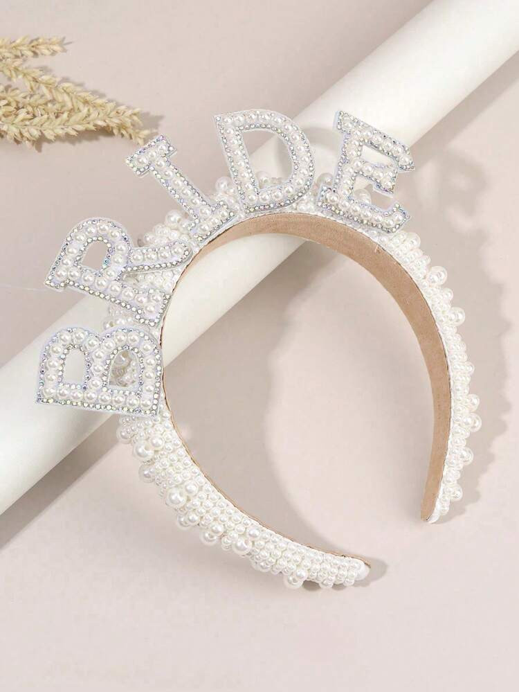1pc Bridal Pearl Crown Headband, For Bachelorette Party, Bridal Shower, Wedding, Engagement, And Rehearsal Dinner | SHEIN