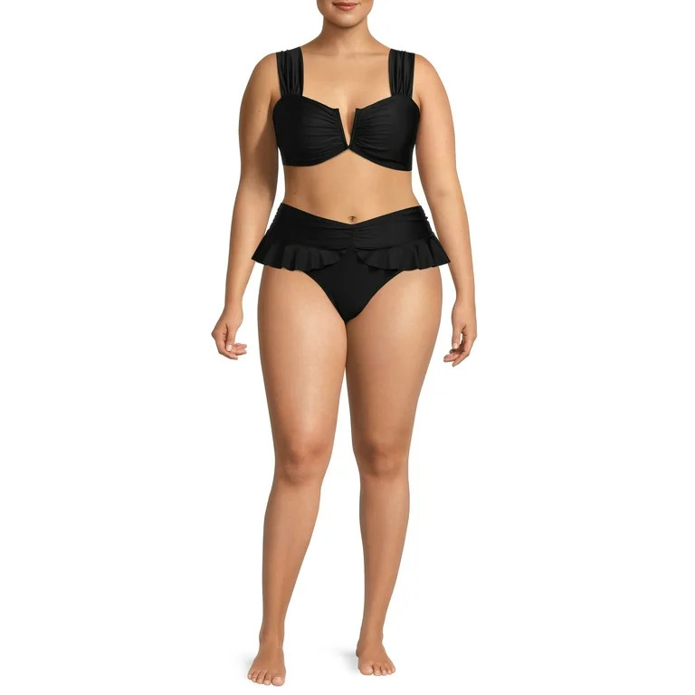 Time and Tru Women’s and Women’s Plus Ruffle Bikini Bottom | Walmart (US)