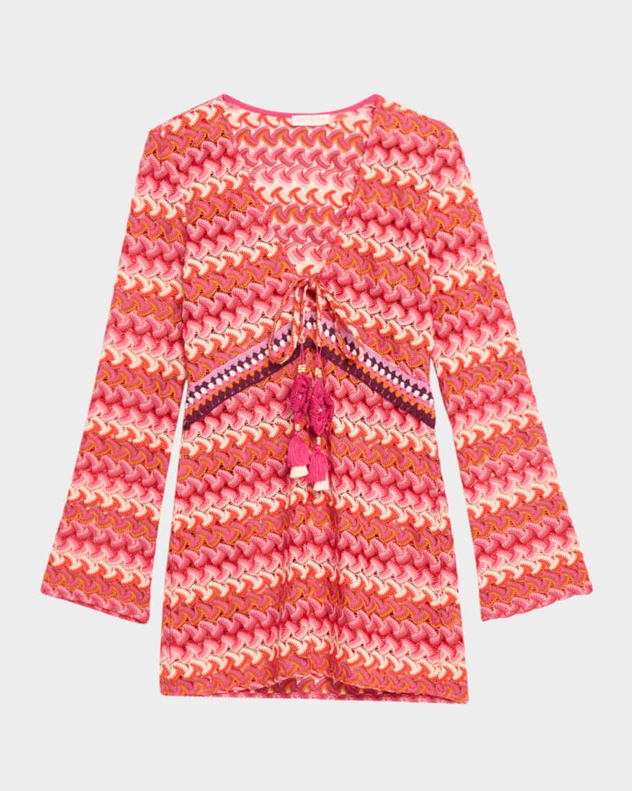 Carra Chevron Crochet Mini Dress | Neiman Marcus