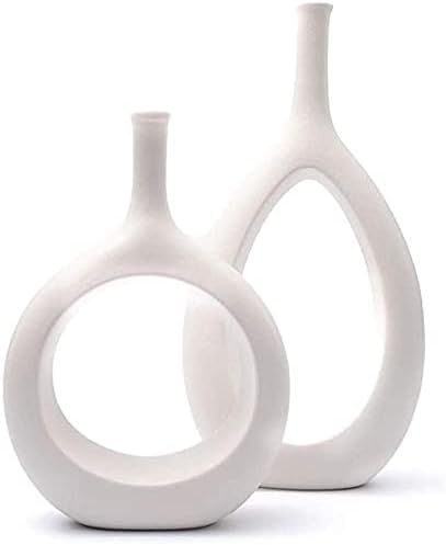 HZYDD vase Vases Vases 2 Pcs Handmade Vases Ceramic Vases for Living Room Centerpiece Kitchen, Ta... | Amazon (US)