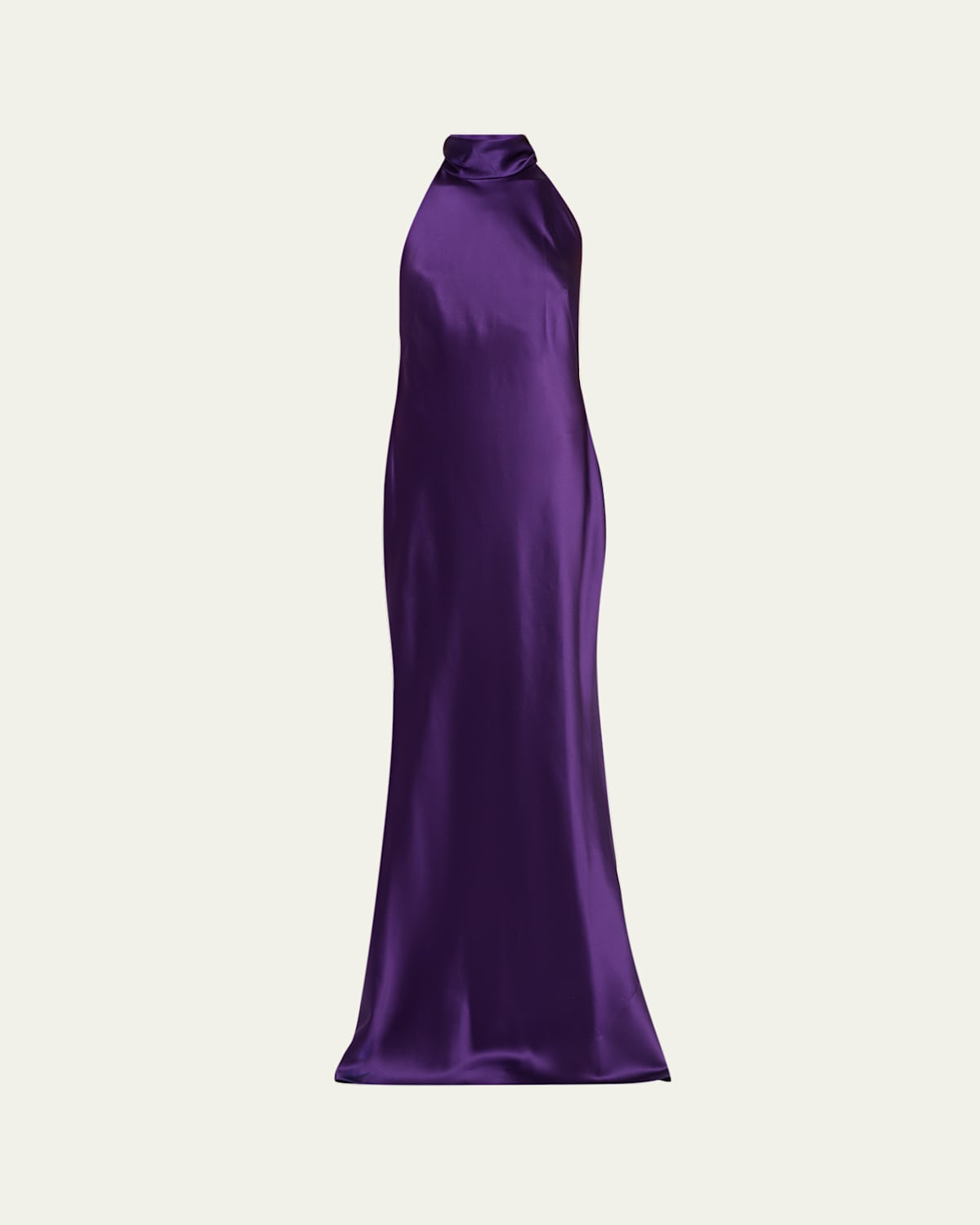 Chilton Halter Stretch Satin Evening Dress | Bergdorf Goodman