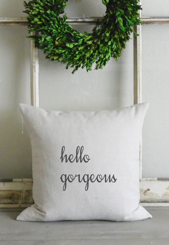 Hello Collection - hello gorgeous 20 x 20 Pillow Cover_home decor, cushion, throw pillow, gift, pres | Etsy (US)