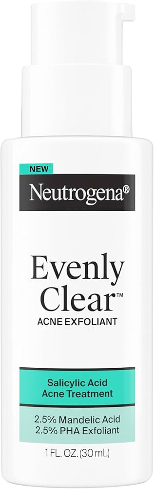 Neutrogena Evenly Clear Acne Exfoliant with Salicylic Acid & Mandelic Acid, Multi-Acid Face Exfol... | Amazon (US)