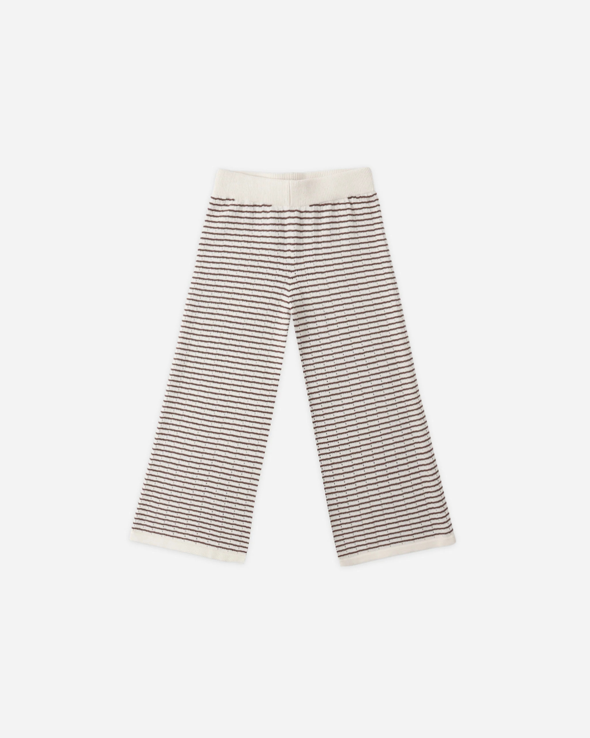 Knit Wide Leg Pant Chocolate Stripe | Rylee + Cru