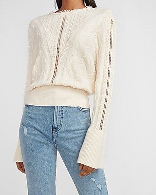Cozy Cable Knit Open Stitch Sweater | Express
