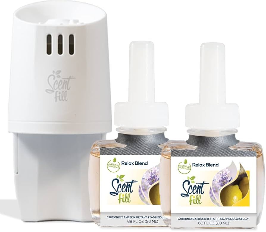 Scent Fill Relax Blend Plug in Air Freshener Starter Kit, 2 Refills + Diffuser | Amazon (US)