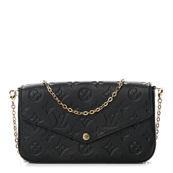 LOUIS VUITTON Empreinte Pochette Felicie Chain Wallet Black | Fashionphile