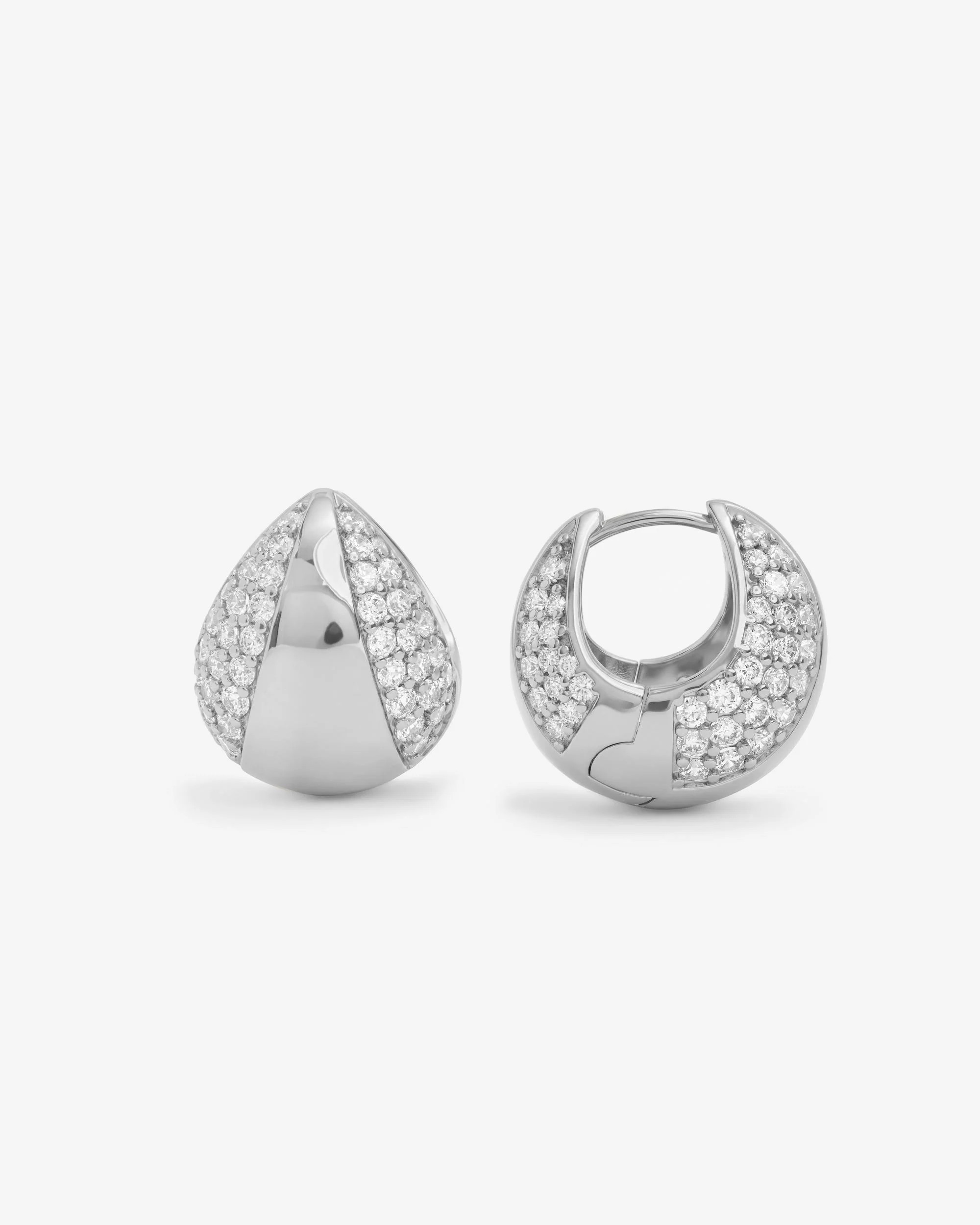 Norah Split Pav\u00e9 Earrings - Chunky Silver | Melinda Maria Jewelry