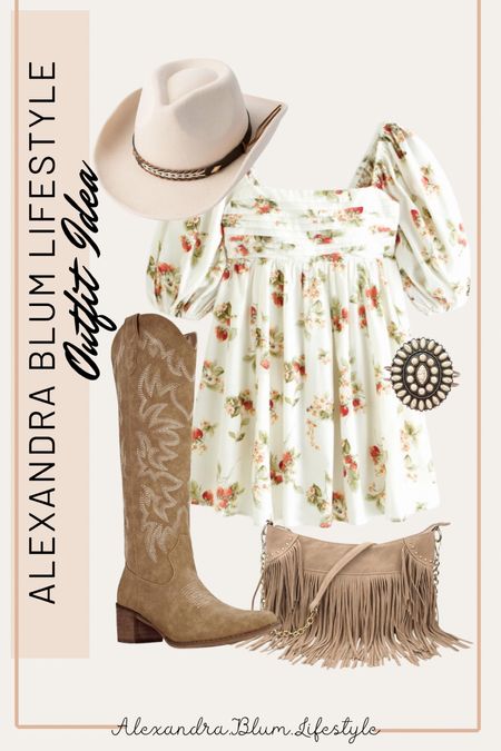 Cut out poplin mini dress from Abercrombie is the perfect spring and summer country concert outfit! Cute western style outfit! Knee high cowgirl boots, crossbody fringe purse, western style bracelet, and cowgirl western 

#LTKstyletip #LTKFestival #LTKfindsunder100