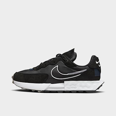 Nike Women's Fontanka Waffle Casual Shoes in Black/Black Size 9.5 Nylon/Suede | Finish Line (US)